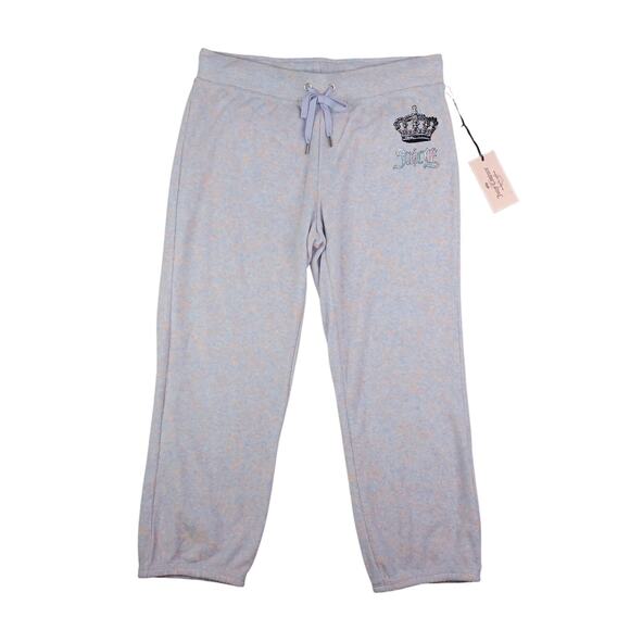 Juicy Couture Women Small Terry Cropped Pants Crown Logo Y2K Paris Hilton Retro - Picture 1 of 11